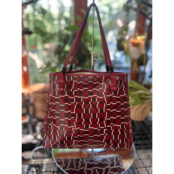 SALVATORE FERRAGAMO Red/Black/White Logogram PVC/Leather bag - Picture 1 of 16